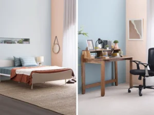 furlenco | allen queen bed with 6 premium mattress with vitello workstation