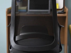 furlenco | mono mid back office chair with mesh back & fixed arms in black color