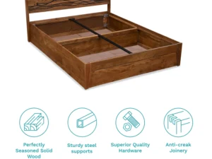 furlenco | mojave queen box storage bed with premium 4" mattress