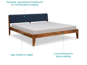 furlenco | mojave upholstered king bed with 6" premium mattress