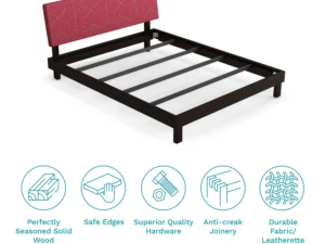 furlenco | bordo solid wood queen bed with 4" premium mattress