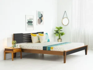 furlenco | pico queen bed classic with 4" premium mattress