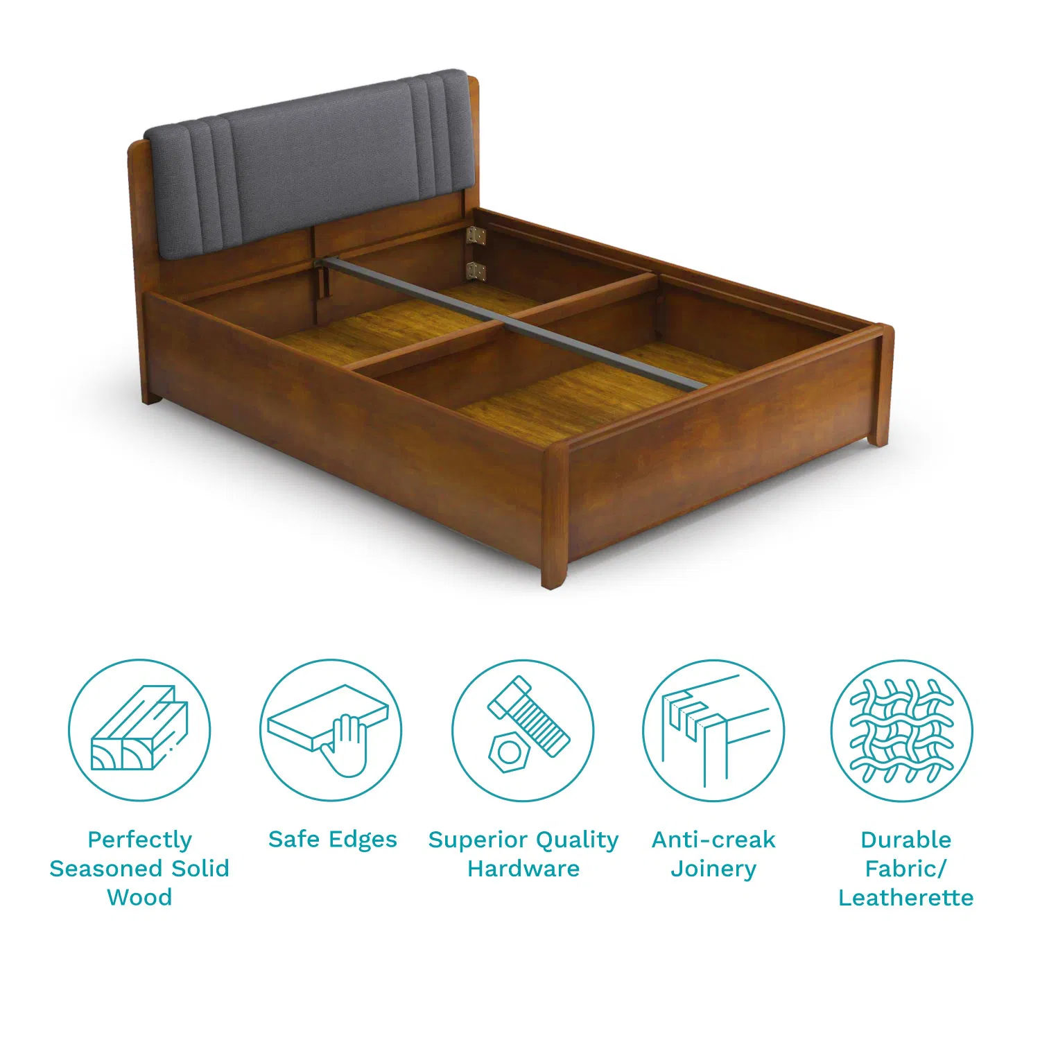 furlenco | vitello queen box storage bed with 4" premium mattress furlenco | vitello queen box storage bed with 4" premium mattress