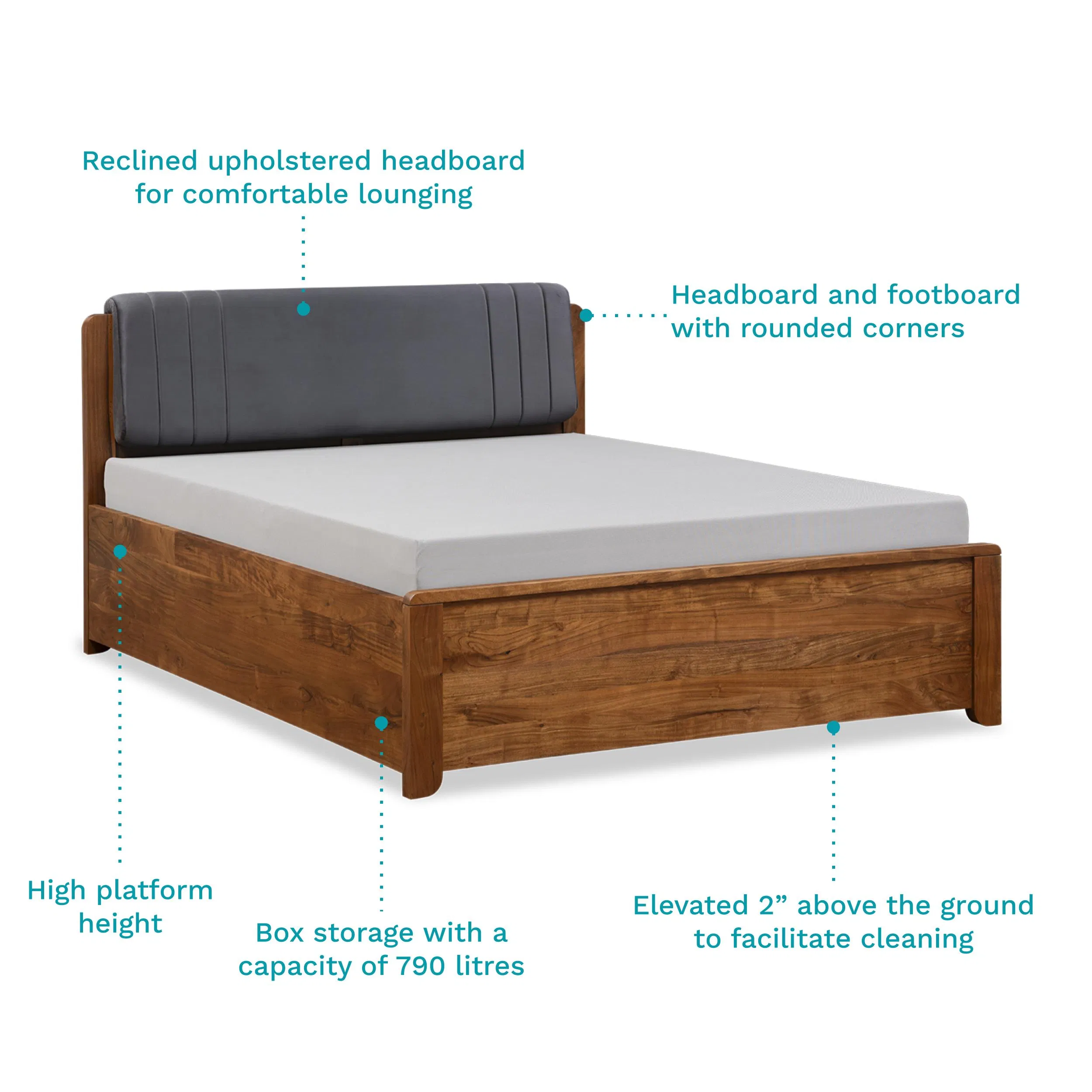 furlenco | vitello queen box storage bed with 4" premium mattress furlenco | vitello queen box storage bed with 4" premium mattress
