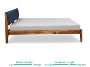 furlenco | mojave upholstered king bed, mattress & elvis 3 seater sofa moroccan blue