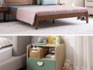 furlenco | mojave king bed, mattress & momkin bedside table