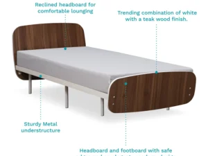 furlenco | blanca single bed, mattress with taki bedside table