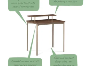 furlenco | no cap engineered wood study table in smoked walnut finish