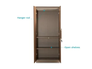 furlenco | bianca engineered wood 2 door wardrobe with mirror in ivory white finish (copy)