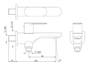 jaquar | commode | 2 way bib cock chrome