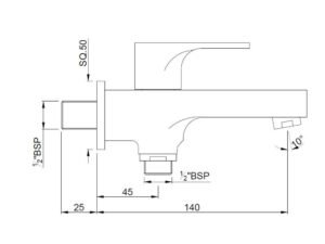 jaquar | commode | 2 way bib cock chrome