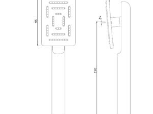 jaquar | bath| rectangular shape maze hand shower chrome