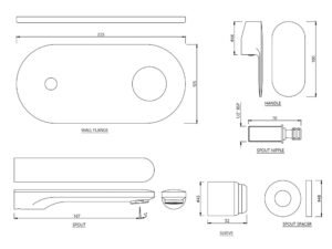 jaquar | basin faucet | exposed part kit of single lever basin mixer wall mounted chrome