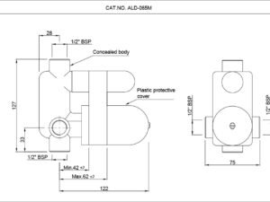 jaquar | allied | concealed body for single lever diverter 40mm cartridge