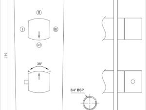 jaquar | bath | aquamax exposed part kit of thermostatic shower mixer with 3 way diverter chrome