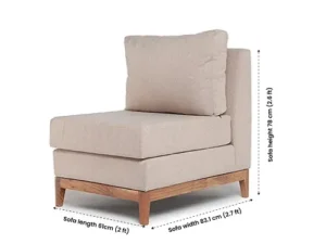 rentomojo | brooklyn fabric 1 seater sofa (beige)