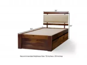 cityfurnish | belle solid wood single bed with storage