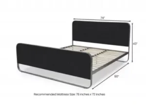 cityfurnish | chloe king size double bed in black color