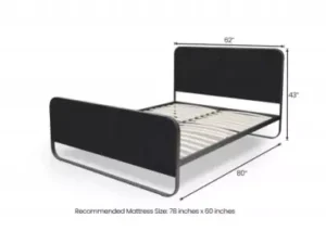 cityfurnish | chloe queen size double bed in black color