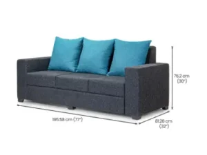 cityfurnish | hugo upholstered 3 seater sofa in livid color
