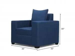 cityfurnish | hugo upholstered single seater sofa in blue color