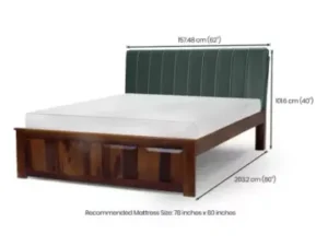 cityfurnish | regal queen bed with bottle green leatherite