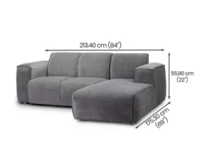 cityfurnish | cosmos l shaped sofa in grey color