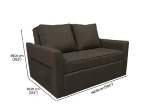 cityfurnish | zenith 2 seater sofa cum bed in dark grey