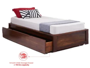 rentomojo | hiber wooden single storage bed (6x3)