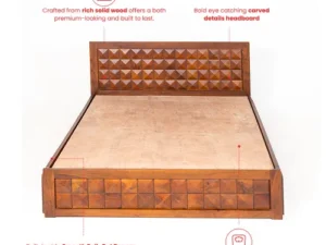 rentomojo | marley wooden queen bed (6x5)
