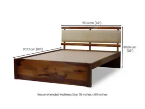 cityfurnish | belle solid wood queen size double bed