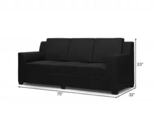 cityfurnish | erica upholstered 3 seater sofa in charcoal color