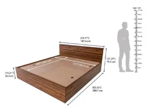 rentomojo | taurus engineered wood king size bed with storage