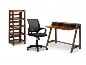 cityfurnish | alexa study table with wooden chair and bookshelf (copy)