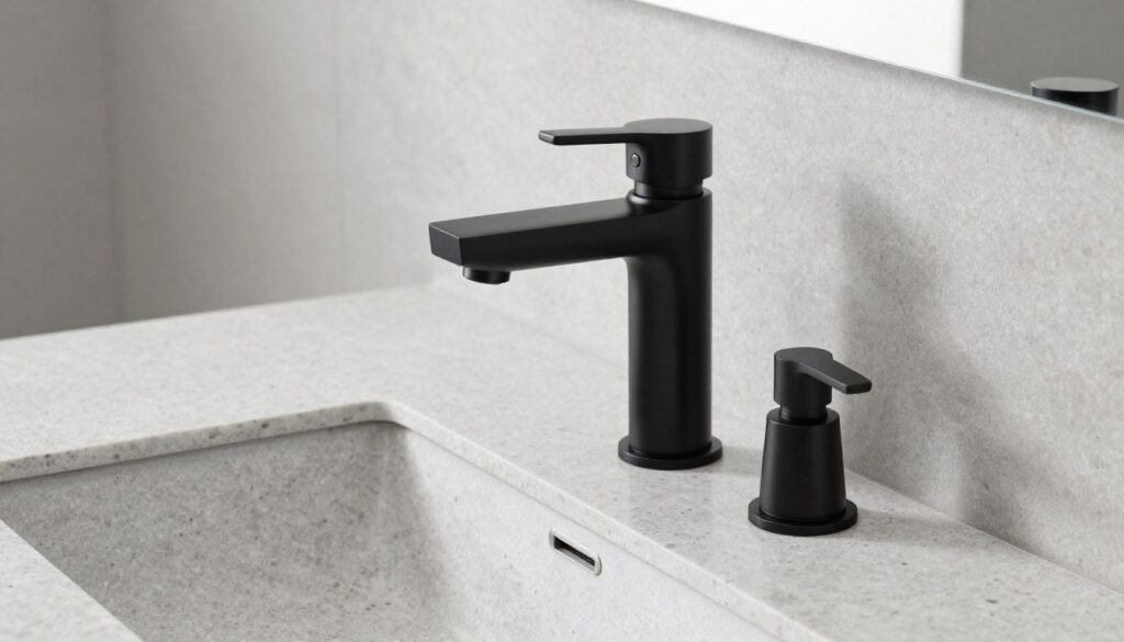 Delta Trinsic Widespread Basin Faucet in matte black finish - Best BASIN FAUCET in 2026