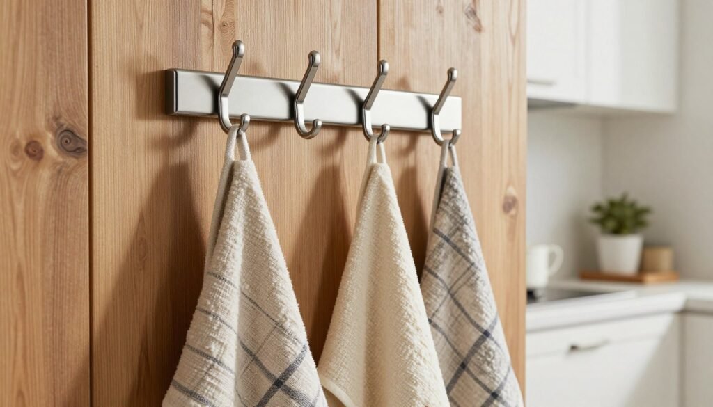 kitchen towel hook rack
