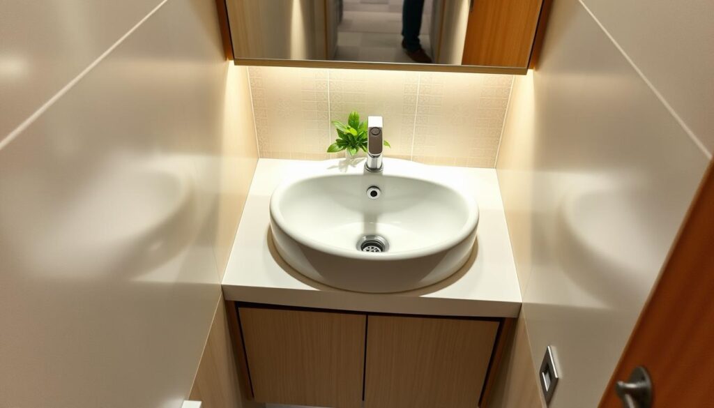corner wash basin space saving solution India